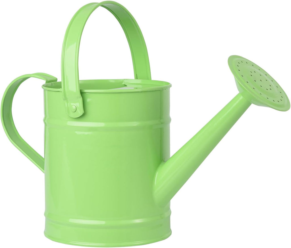 Sungmor 1.5 Liter Small Bright Green Watering Can for Indoor Outdoor Plants, Cute Little Kids Gardening Watering Cans, Lightweight Portable Metal Watering Can, Anti-Rust Pretty Bucket Watering Device