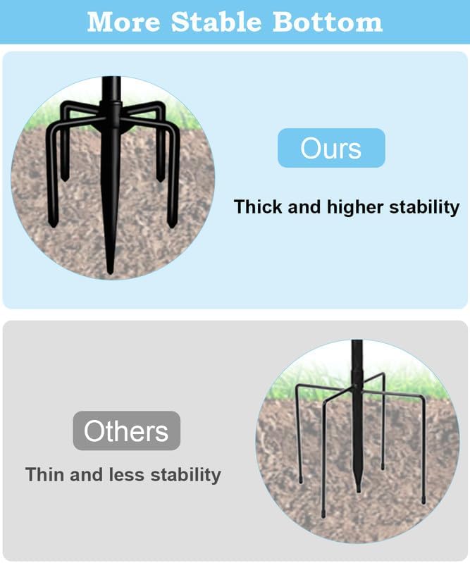 String Light Pole Stand for Outdoor String Lights Hanging, Use for Backyard, Garden, Patio, Party, Festival, Wedding, Picnic, 10FT, Matte, 3 Poles