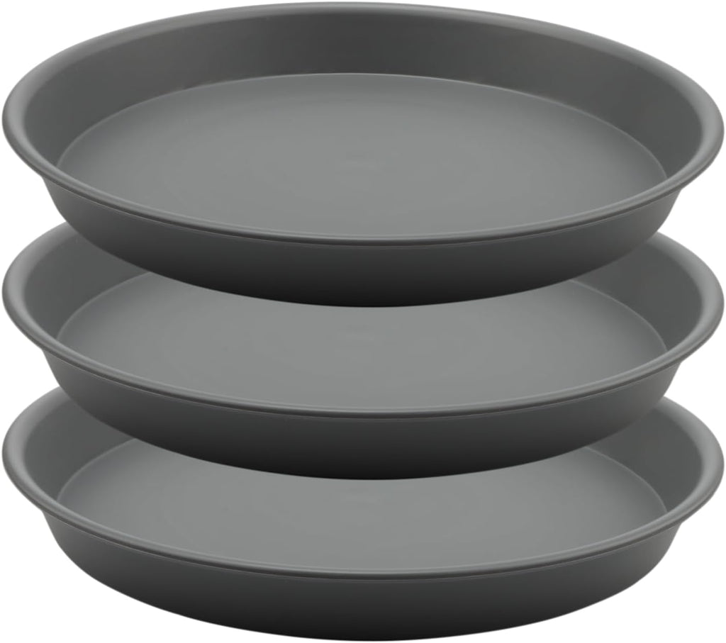 TITE Plant Saucer Heavy Large Planter Durable Thicker Plastic Plant Trays for Indoors and Outdoor,Plant Saucer Drip Trays (Grey, 10 inch)