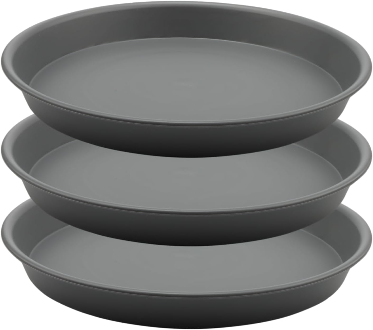 TITE Plant Saucer Heavy Large Planter Durable Thicker Plastic Plant Trays for Indoors and Outdoor,Plant Saucer Drip Trays (Grey, 10 inch)