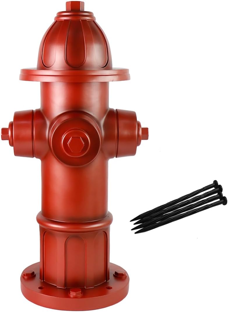 Large Dog Puppy Pee Post and Gift - 25 Inch High Fire Hydrant Garden Decor Statue, Training Tool