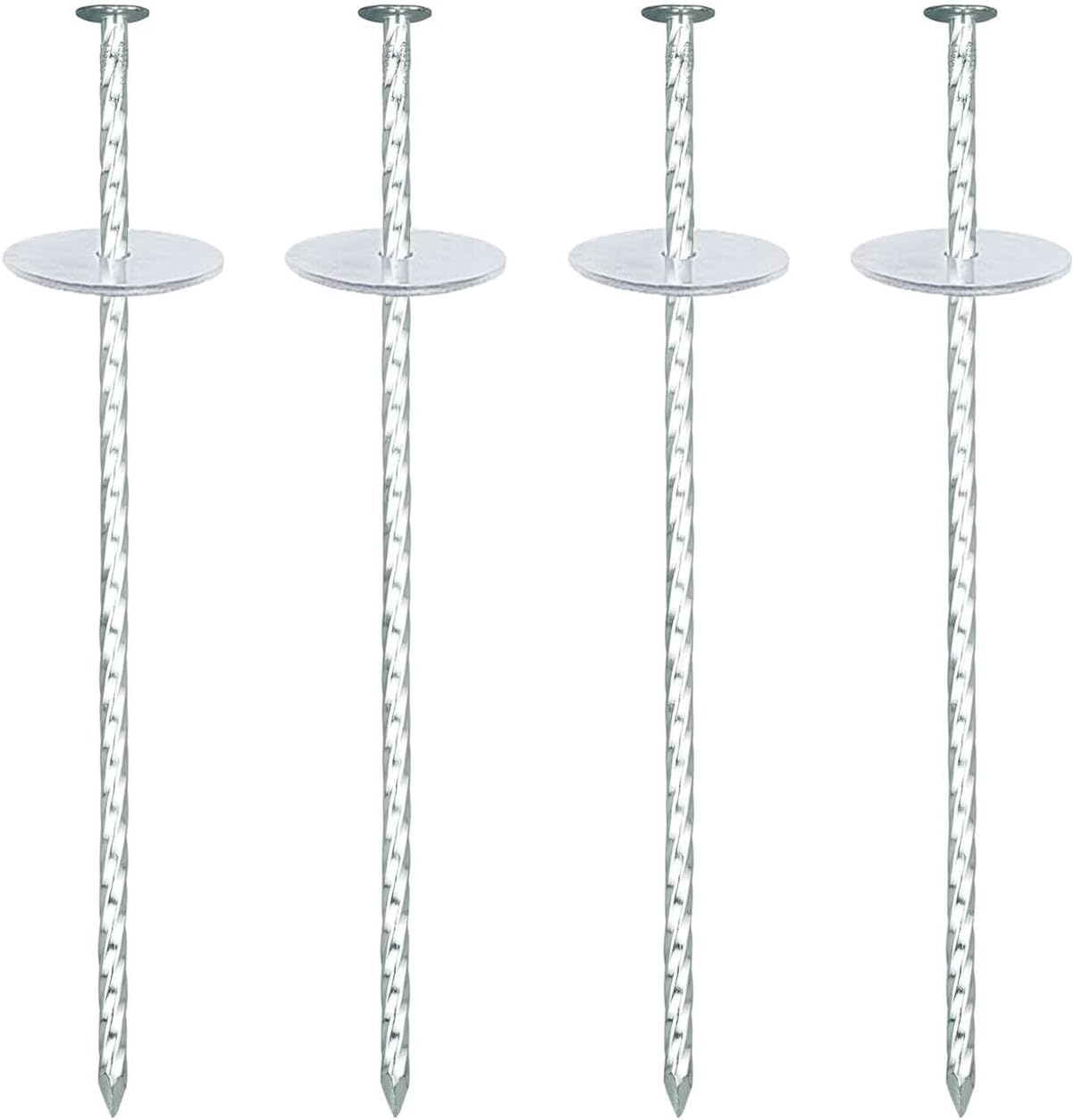 10 Inch Landscape Stakes, Galvanized Metal Garden Stakes, Landscape Edging Anchoring Spikes Stakes, Camping Stakes Tent Pegs for Artificial Turf, Paver Edging, Weed Barrier (40 Pack)