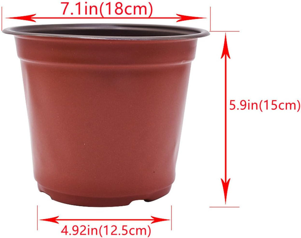 100 PCS 7 Inches Plastic Plant Nursery Pots, Reusable for Succulents, Seedlings, Cuttings, Transplanting,Seedlings Plastic Plant Pots with Drainage Holes