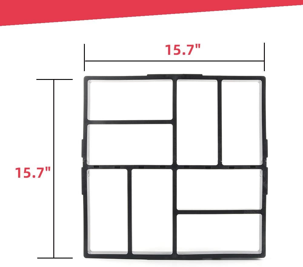 Anothera 15.7"x15.7"x1.57" Concrete Molds Reusable Walk Maker Pathmate Stone Molding Stepping Stone Path Maker Paver Yard Patio Lawn Garden DIY Walkway Pavement Brick Moulds (8-Grid)