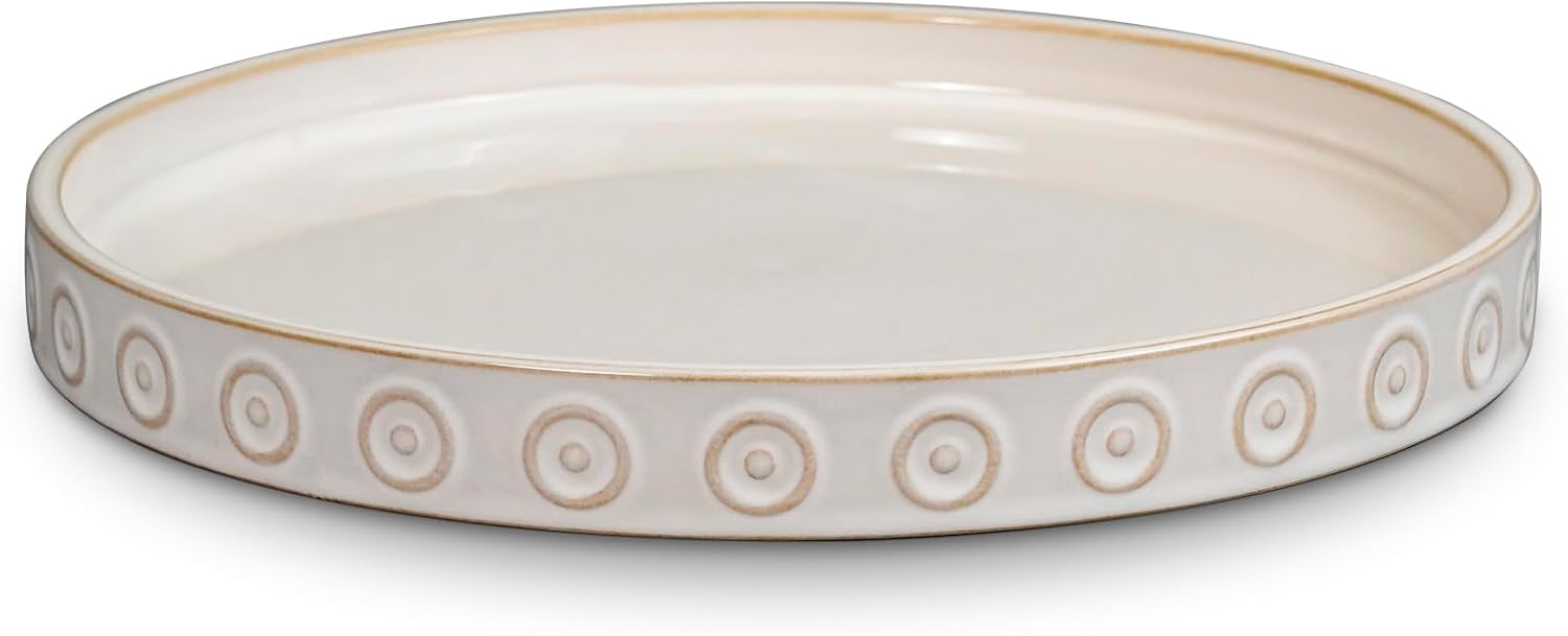 Plant Saucer for Indoors - Ceramic Plant Saucer for Outdoors 11.4 Inch Plant Water Catcher Tray Plant Pot Saucer Plant Drip Tray Drainage Large Plant Plates to Catch Water White