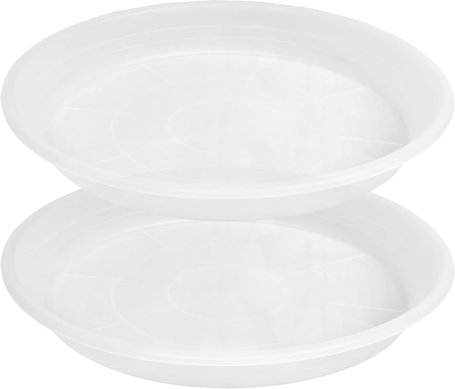 Plant Saucer - 2 Pack 22 Inch Extra Large Durable Plastic Plant Trays Clear, Extra-Deep 3.4" Plant Tray, Bird Bath Bowls for Garden
