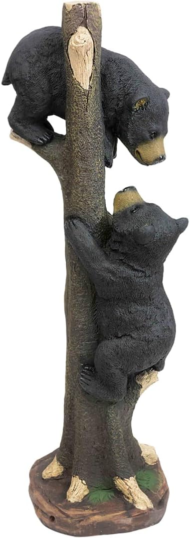 Black Forest Décor Two Black Bears Climbing Sculpture - Large