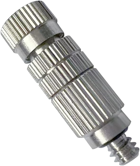 High Pressure Brass Nickel Plated Misting Nozzle for Outdoor Cooling Mist System, 0.8mm Ceramics Orifice, Anti-Drip Cleanable, 10pcs