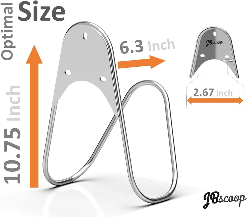 JBscoop Garden Hose Holder Stainless Steel Small Wall Mount Garden Hose Hook, Ideal for Water, Air, Hydraulic Hose, Ropes, Extension Cords Heavy Duty & Rust Proof (1)