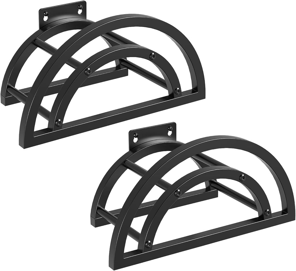 2 Pack Garden Hose Holder, Outdoor Hose Holder Wall Mounted Holds 125-ft Hose, Heavy Duty Metal Hose Hanger, Sturdy Detachable Hose Reel Storage Organizer, Hose Rack for Outside Garden Lawn Yard Farm