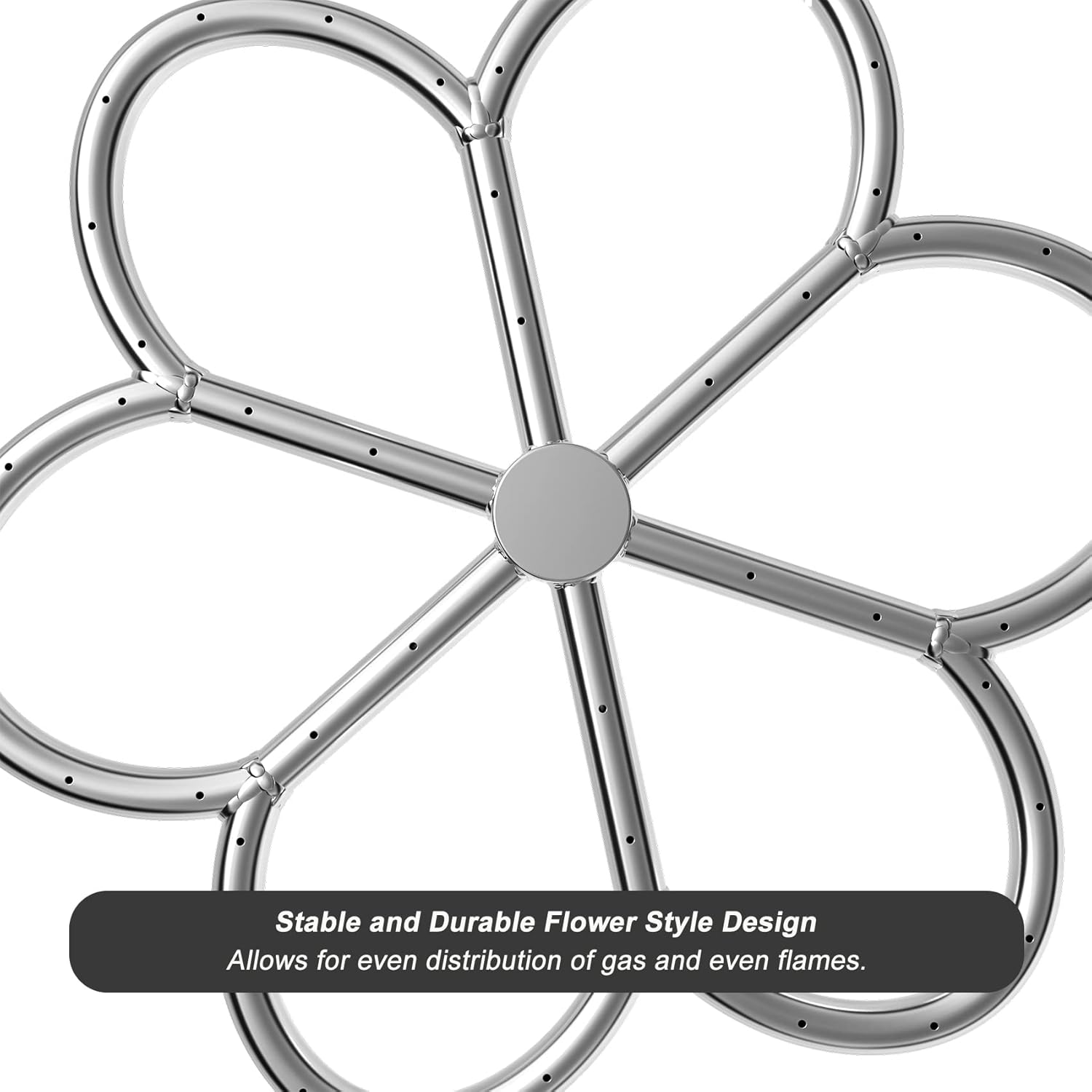 Skyflame 18-Inch Stainless Steel Flower-Shape Fire Pit Burner Ring for Fire Pit, Natural Gas & Propane Fireplace, Indoor/Outdoor, Max BTU 147K…