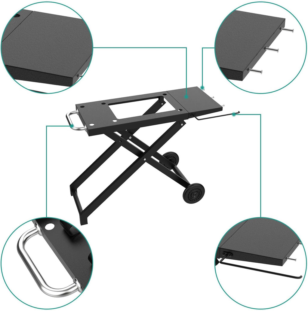 Foldable Grill Cart and Cover for Blackstone 17" and 22" Table Top Griddles, Grill Stand for Blackstone 17inch & 22inch TableTop Griddle, Camping and Outdoor Cooking.