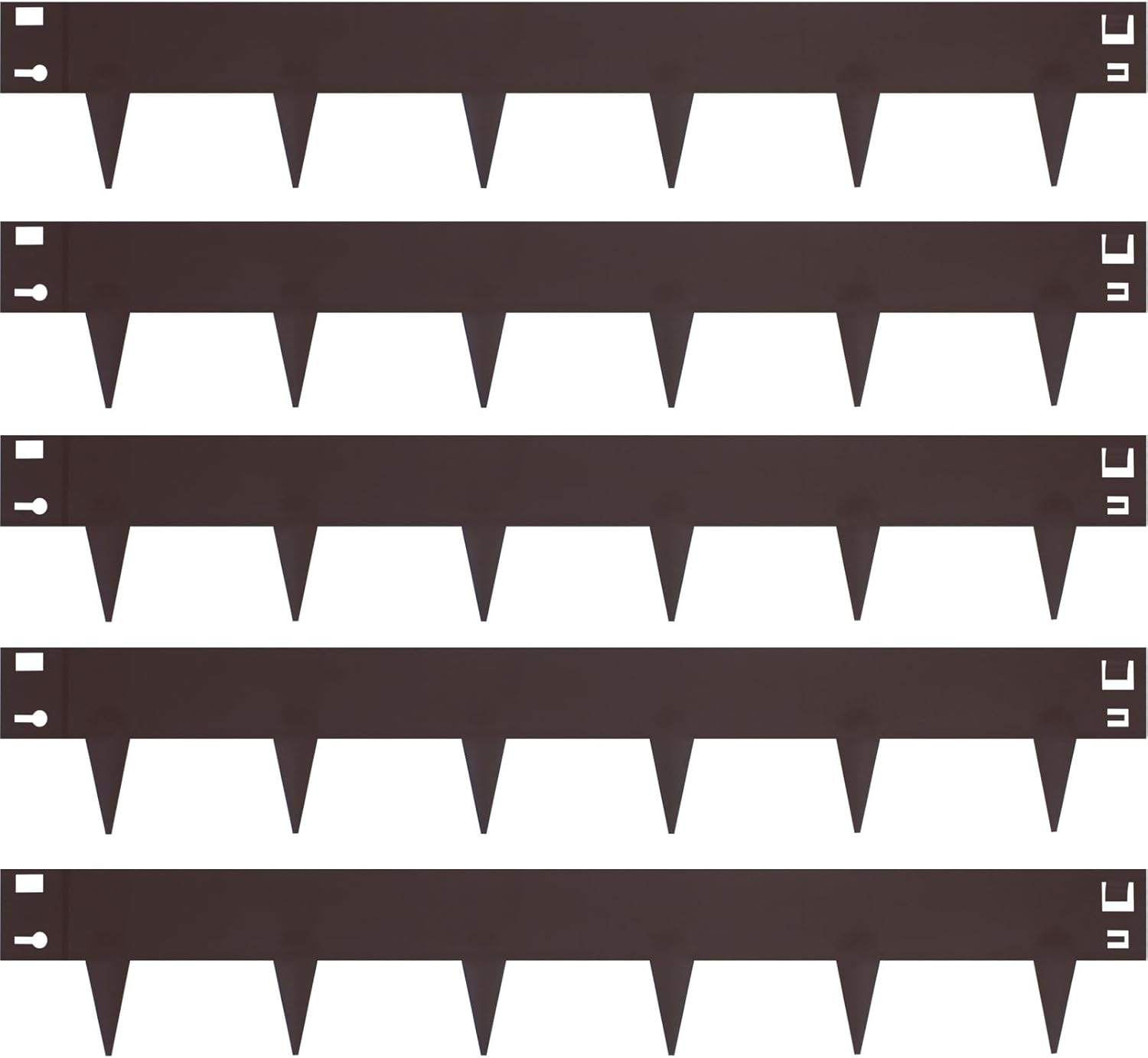 5 Pack Steel Landscape Edging,Metal Landscape Edging 40 Inch Strips, Metal Garden Edging 6 inch Depth, Steel Edging for Landscaping