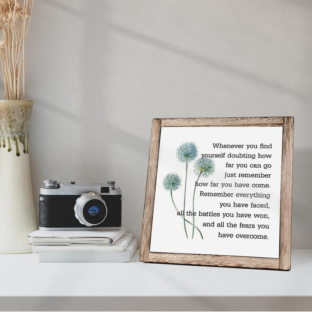 Inspirational Quote Wood Plaque Sign, Inspirational Wall Décor, Be Brave Sign, Whenever You Find Yourself... Boho Office Décor, Motivational Desk Décor, Quotes Wall Décor, Inspirational Gift 9.9inch