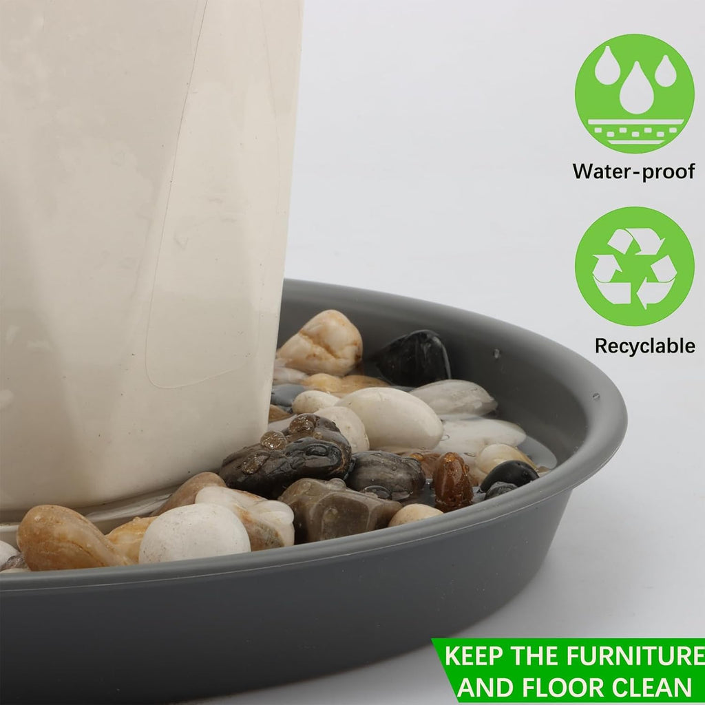 TITE Plant Saucer Heavy Large Planter Durable Thicker Plastic Plant Trays for Indoors and Outdoor,Plant Saucer Drip Trays (Grey, 10 inch)