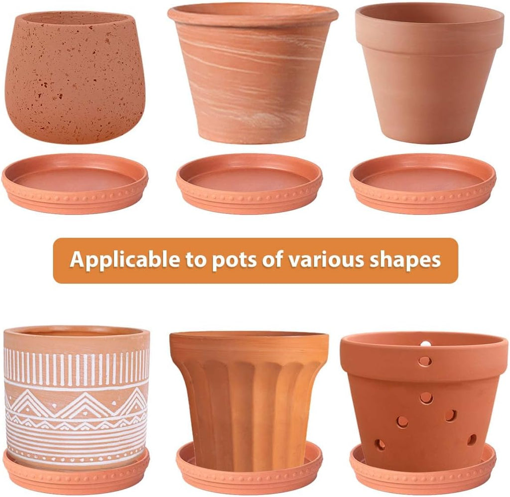 YBX 8-inch Plant Saucer Premium Terracotta Saucer Round Ceramic Plant Trays, Pack of 2 (Nature/Terracotta)