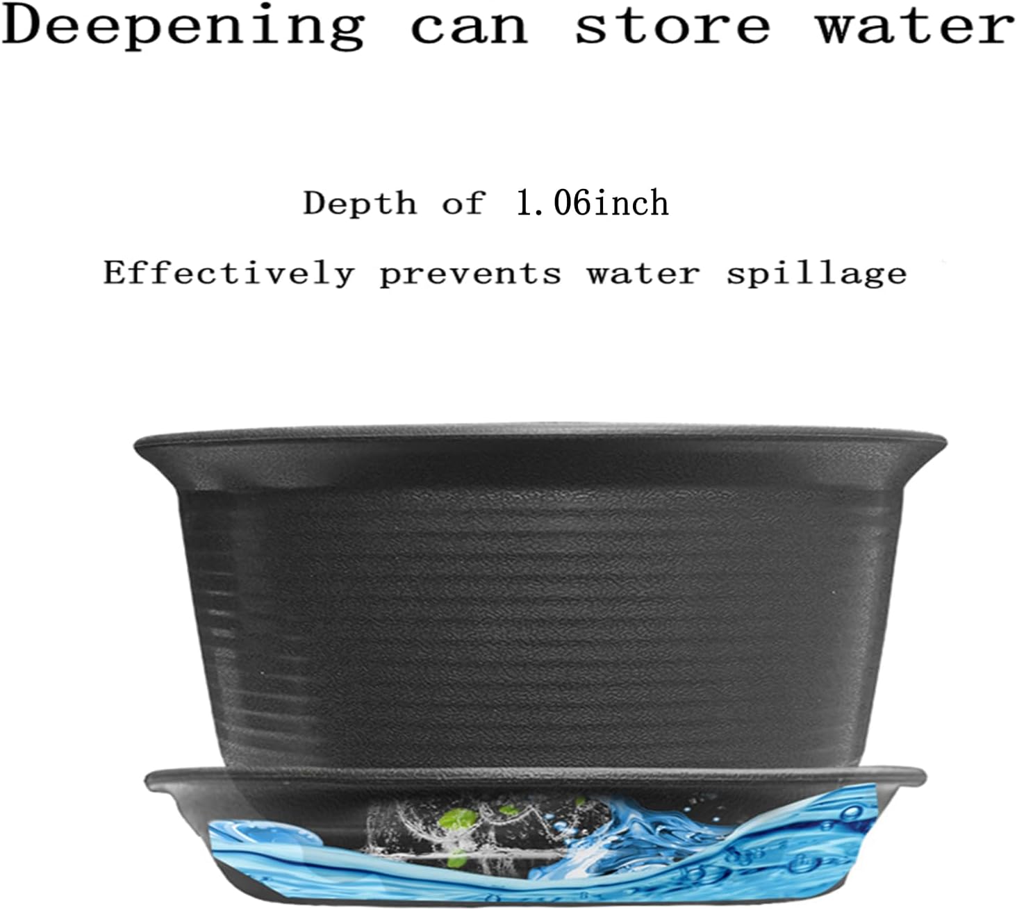 8 Pack Plant Saucer 10 Inch Plastic Plant Tray, Sturdy and Durable Flower Pot Container Accessories Plant Pot Saucers for Indoor and Outdoor (10Inch, Black)