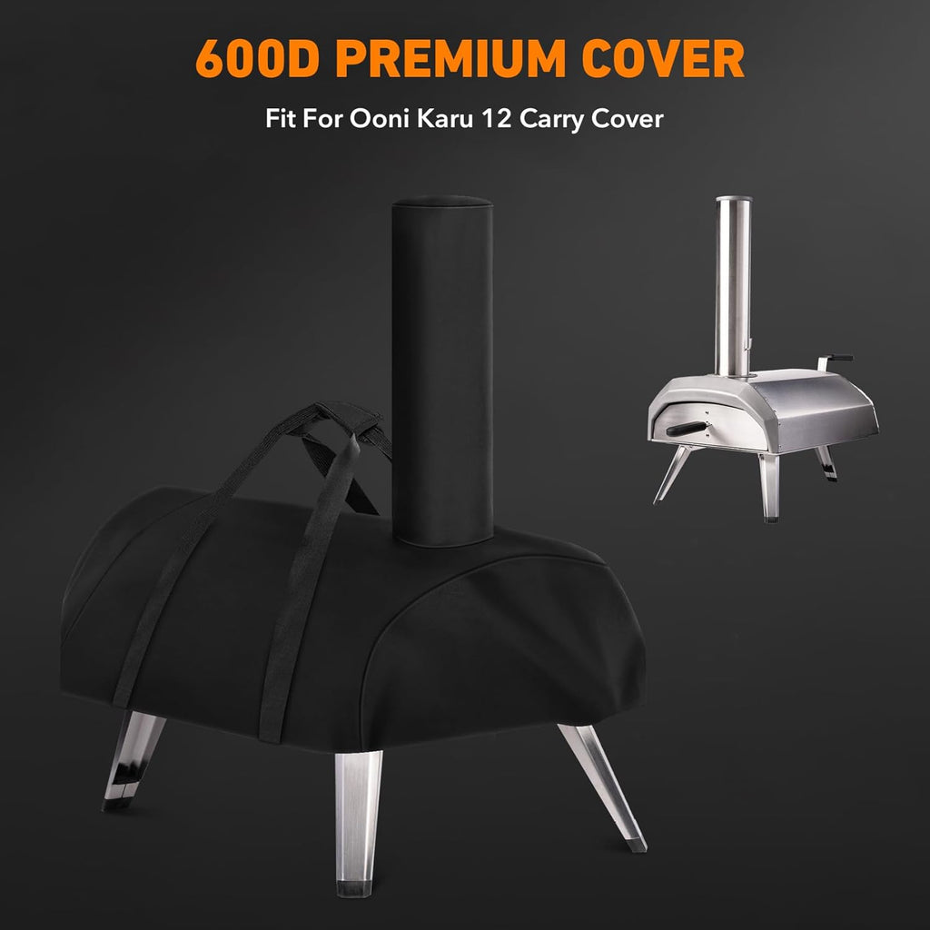 Heavy Duty Replacement Grill Cover fits for Ooni Karu 12 Carry Cover, Pizza Oven Accessories, Black