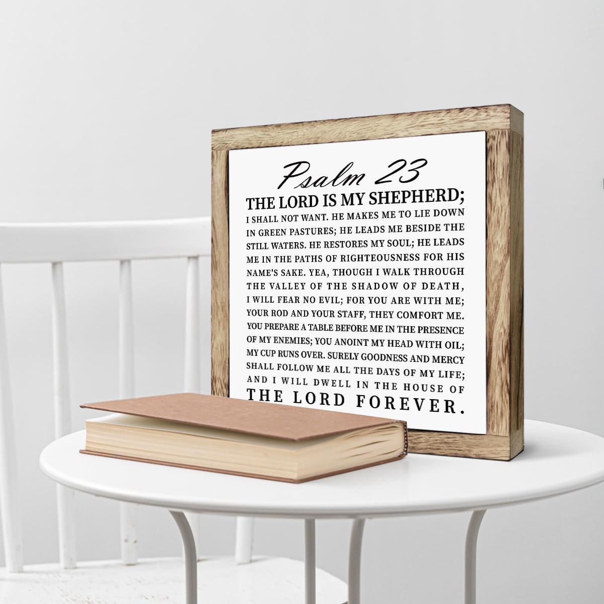 Scripture Sign, The Lord is My Shepherd Sign, Wooden Plaques Box Signs, Christian Desk Sign, Spiritual Table Decor Sign, Bible Verse Decor, Religious Artwork, Shelf Decoration, Living Room Decor
