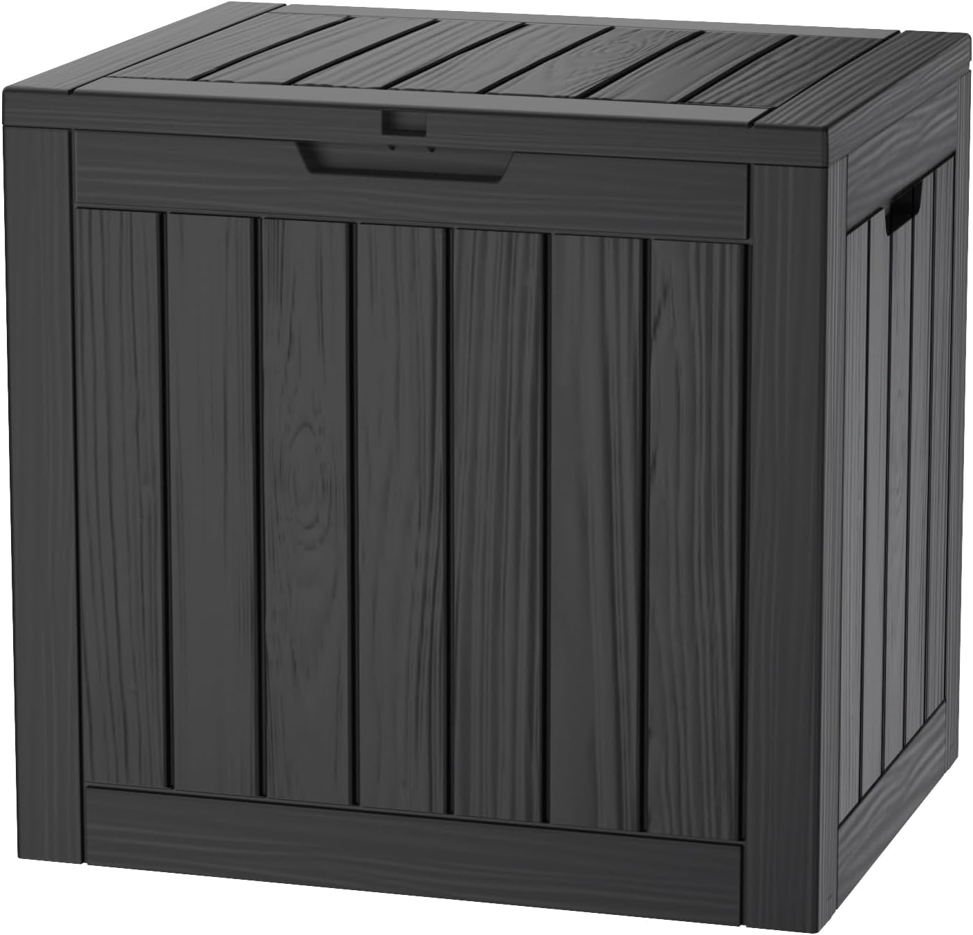 30 Gallon Deck Box, Resin Outdoor Indoor Waterproof Storage Box, Lockable Storage Box With Handle for Patio Furniture - Garden Tools - Swimming Pool Tools UV-Resistant, Black