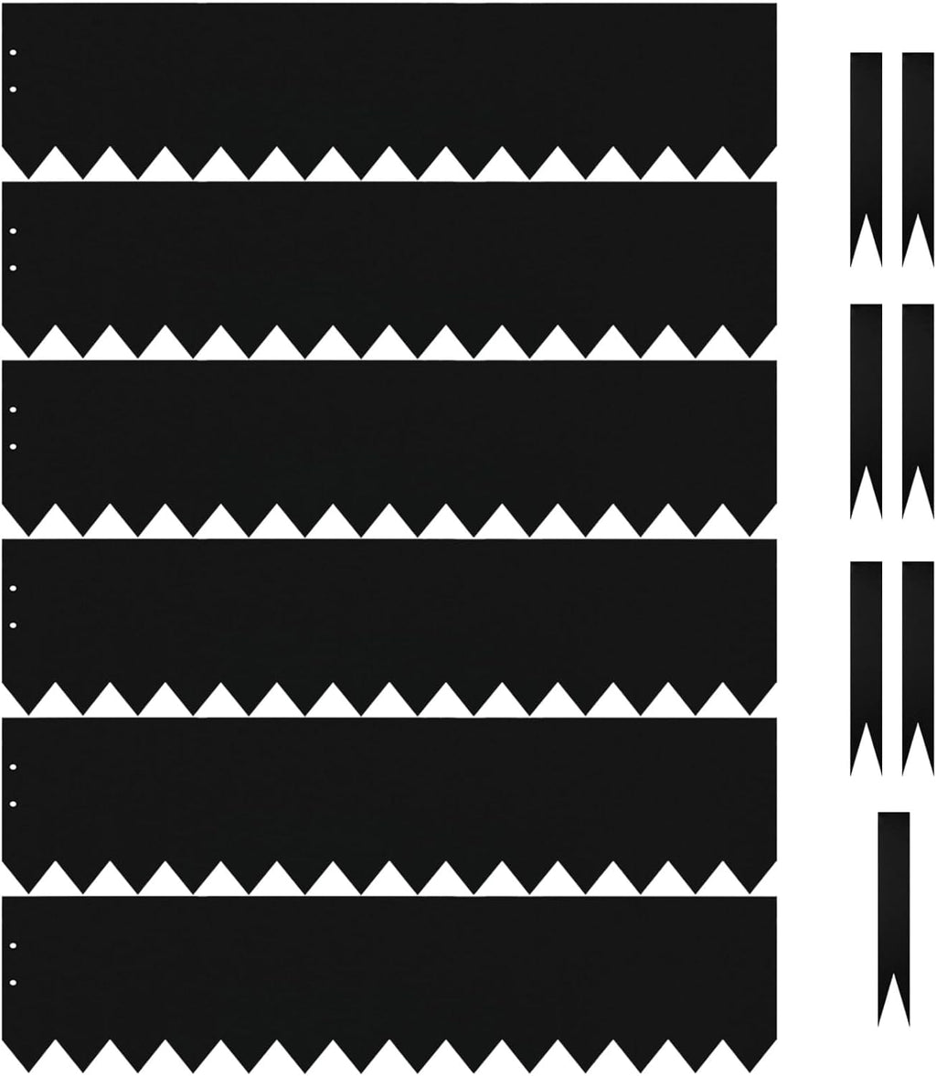 10 Inch Metal Landscape Edging, Heavy Duty Galvanized Steel Garden Edging,6 Pack Steel Landscape Edging with 7 Clips for Lawn, Flower Bed, Yard (Black)