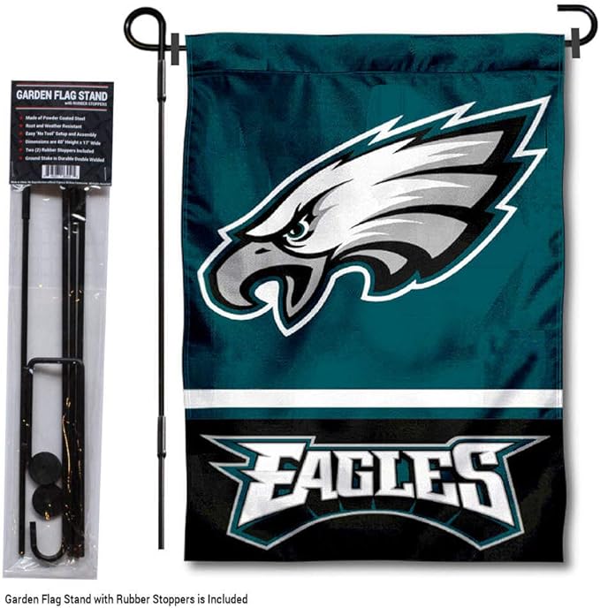 WinCraft Philadelphia Eagles Garden Flag with Stand Holder