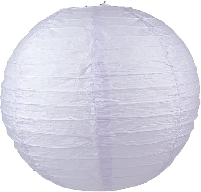 WYZworks - Round Paper Lanterns 10 Pack (Light Lavender, 16") - Hanging Paper Lanterns Lamp for Wedding, Birthday, Party and Home Decorations with 8", 10", 12", 14", 16" Option