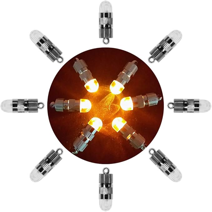 SumDirect Pack of 100 LED Mini Non-Blinking Lights for Paper Lanterns Balloons Floral Wedding Halloween Christmas Party Decoration Centerpieces (100, Orange Yellow)