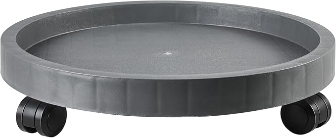 11 Inch Planter Caddies Rolling Saucer Caddy with Wheels, Heavy Duty Wheeled Stand for Potted Plant, Round Coaster Roller Base Tray with Casters, Flower Pot Dolly Holder for Indoor Outdoor