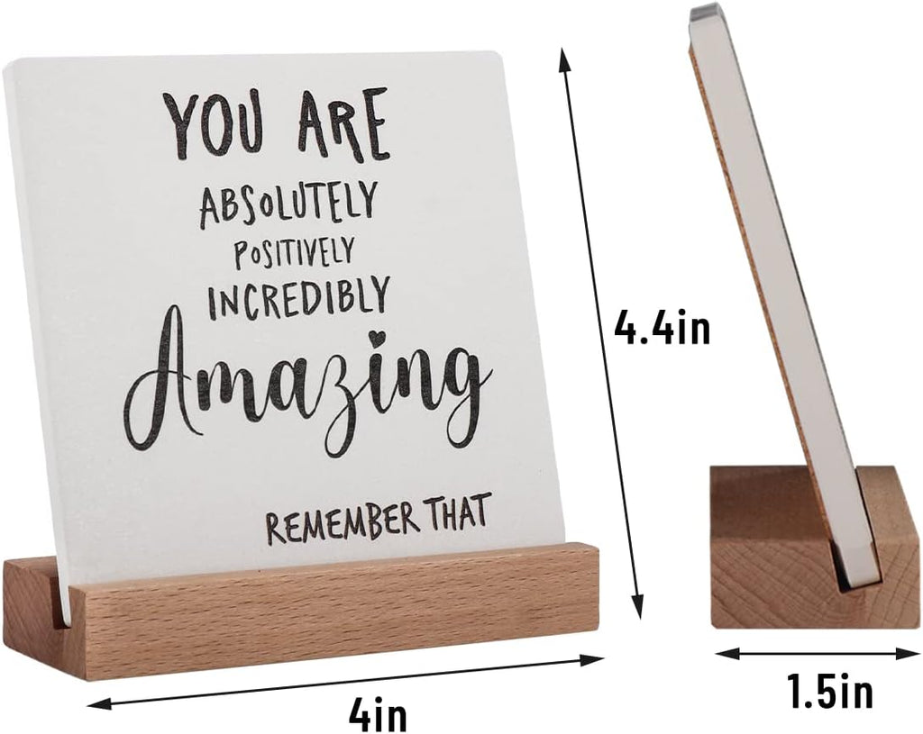Inspirational Gifts for Women Friend Graduate Teen Girl Boy Birthday Christmas, Encouragement Decor Signs Cheer Up Hard Time Gifts, You are Amazing Motivational Desk Plaque for Office Home