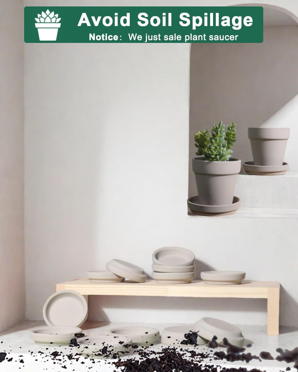 vensovo 2 Inch Grey Terracotta Plant Saucer Pots Tray - 12 pcs Mini Planter Saucers for Indoor & Outdoor Plants, Small Clay Trays Perfect for 1 Inch 1.5Inch Flower Pot