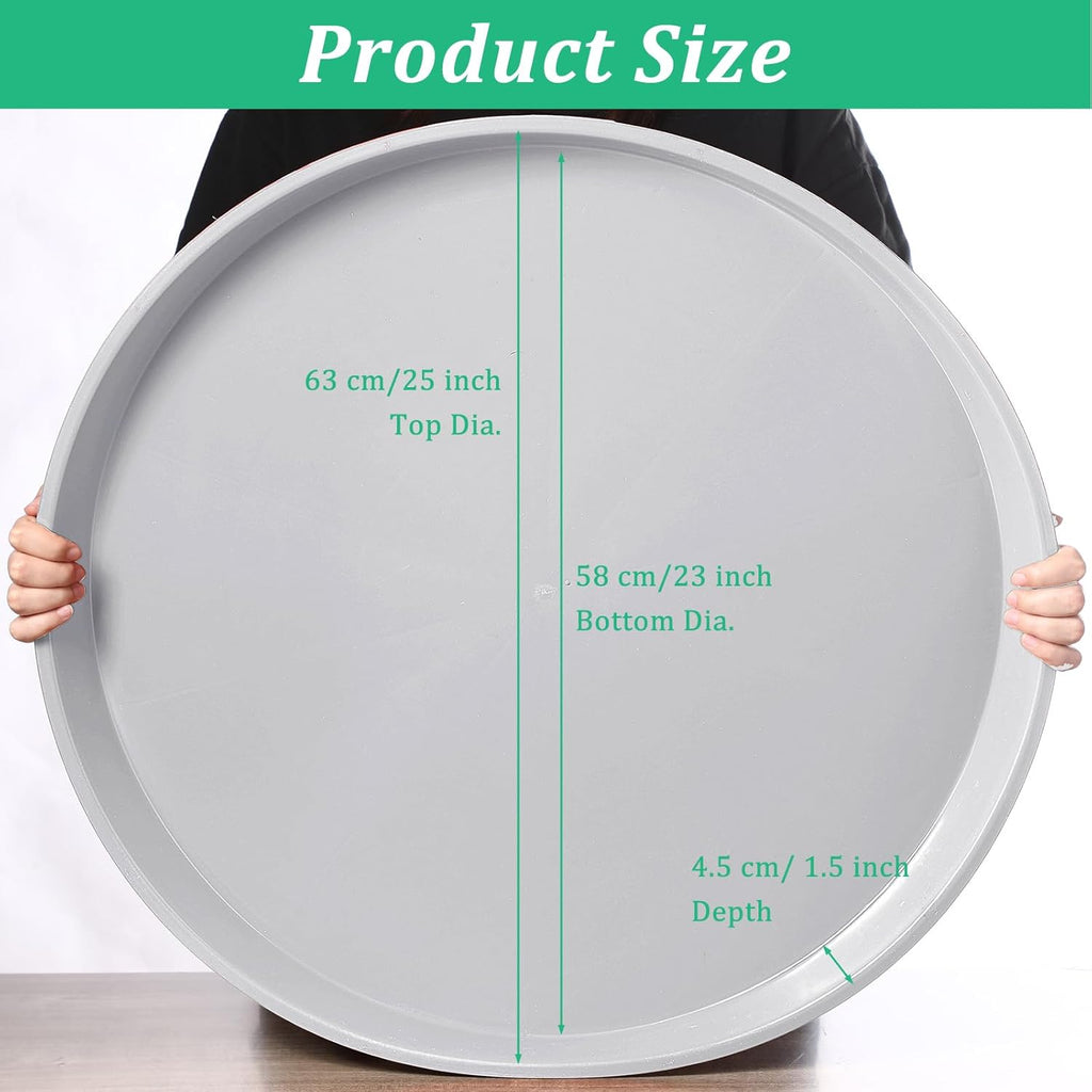 Eccliy 6 Pack Plastic Plant Saucer Heavy Duty Planter Saucers Large Plant Pot Saucers Plastic Water Trays for Indoors and Outdoors Flower Plant Plant Drip (White,25 Inch)