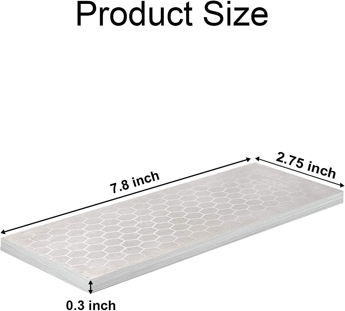 S SATC Diamond Sharpening Stone 2 Side Grit 400/1000 Diamond Plate Honing Stone 8-inch Hone Sharpener White