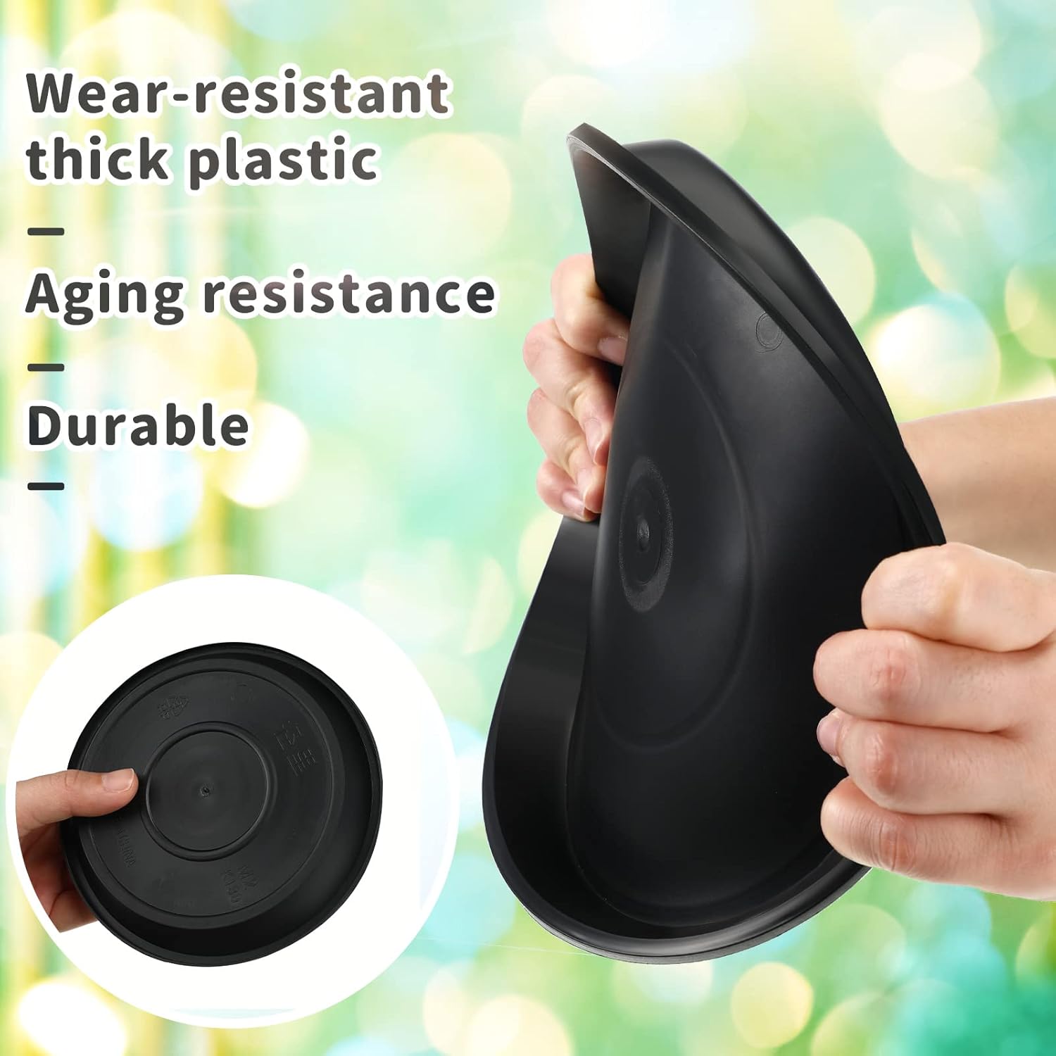 16 Pack Plastic Plant Saucer Black Pot Saucers Round Water Tray Thick Drip Trays for Potted Flower Pan Plant Drainage for Indoor Outdoor Garden, 4 Inch, 6 Inch, 8 Inch, 10 Inch