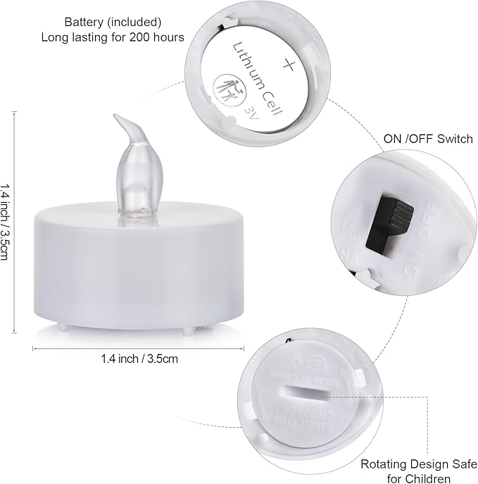 LED Tea Lights Candles- 50Pack Flameless Candles Realistic and Bright Flickering Long Lasting 200Hours for Holiday Celebration,Party, Home Decoration WarmWhite,Battery Operated