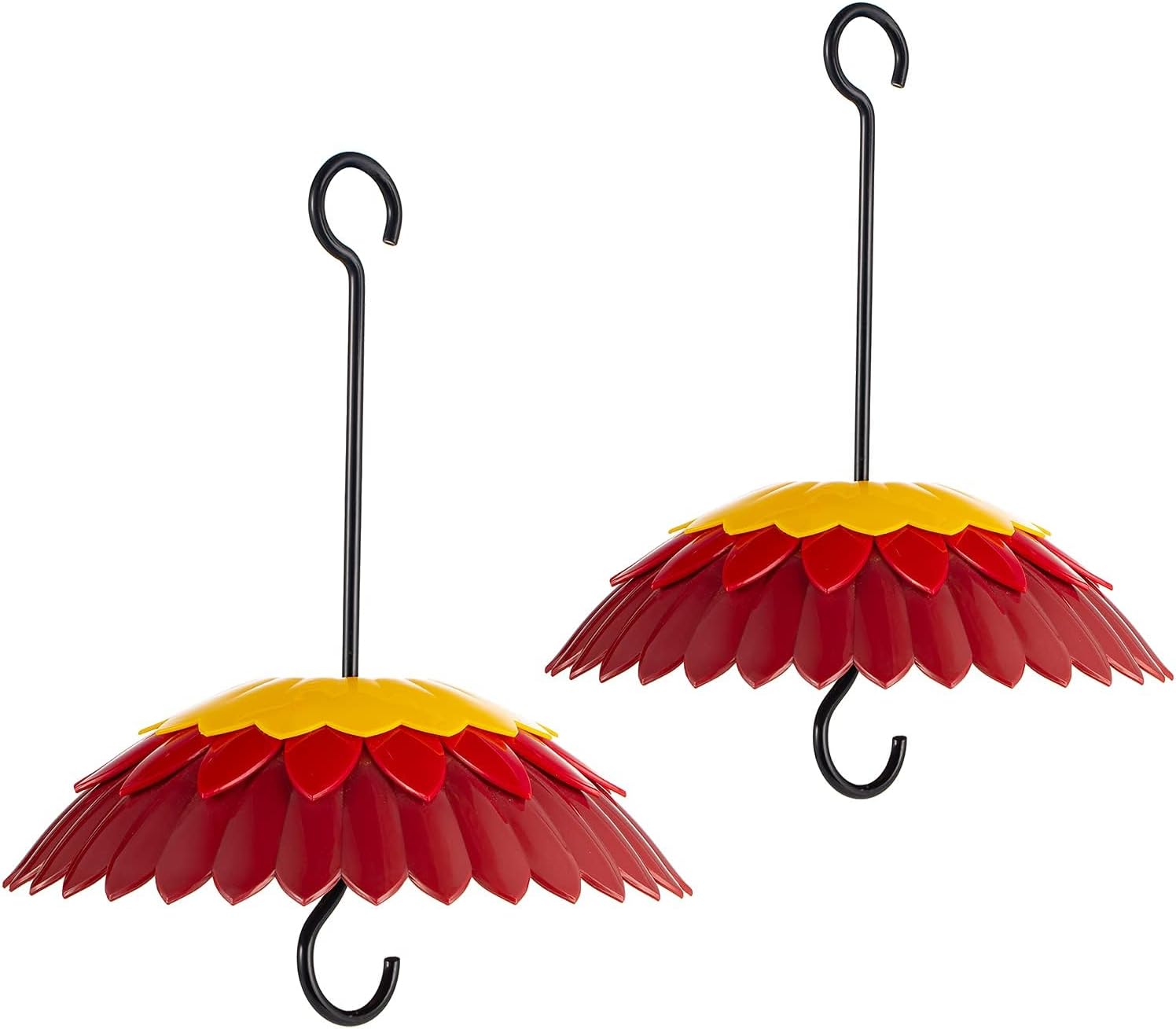 Bird Feeder Rain Guard Cover Dome Skaithee 8" Bird Feeder Baffle for Outside Hummingbird Shade Umbrella with Ant Guard Shepherd Hook, Red Color Attracts Birds & Anti Sun/Rain/Snow (2 Pcs)