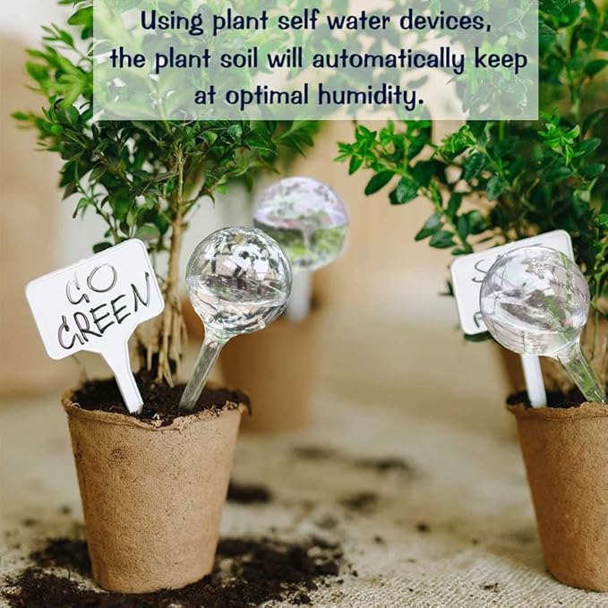 10pcs Plant Watering Devices, Planter Self Watering Globes for Home Potting, Plastic Garden Flower Plant Watering Spikes Automatic Plant Waterer System Set Suit for All Indoor Outdoor Plant