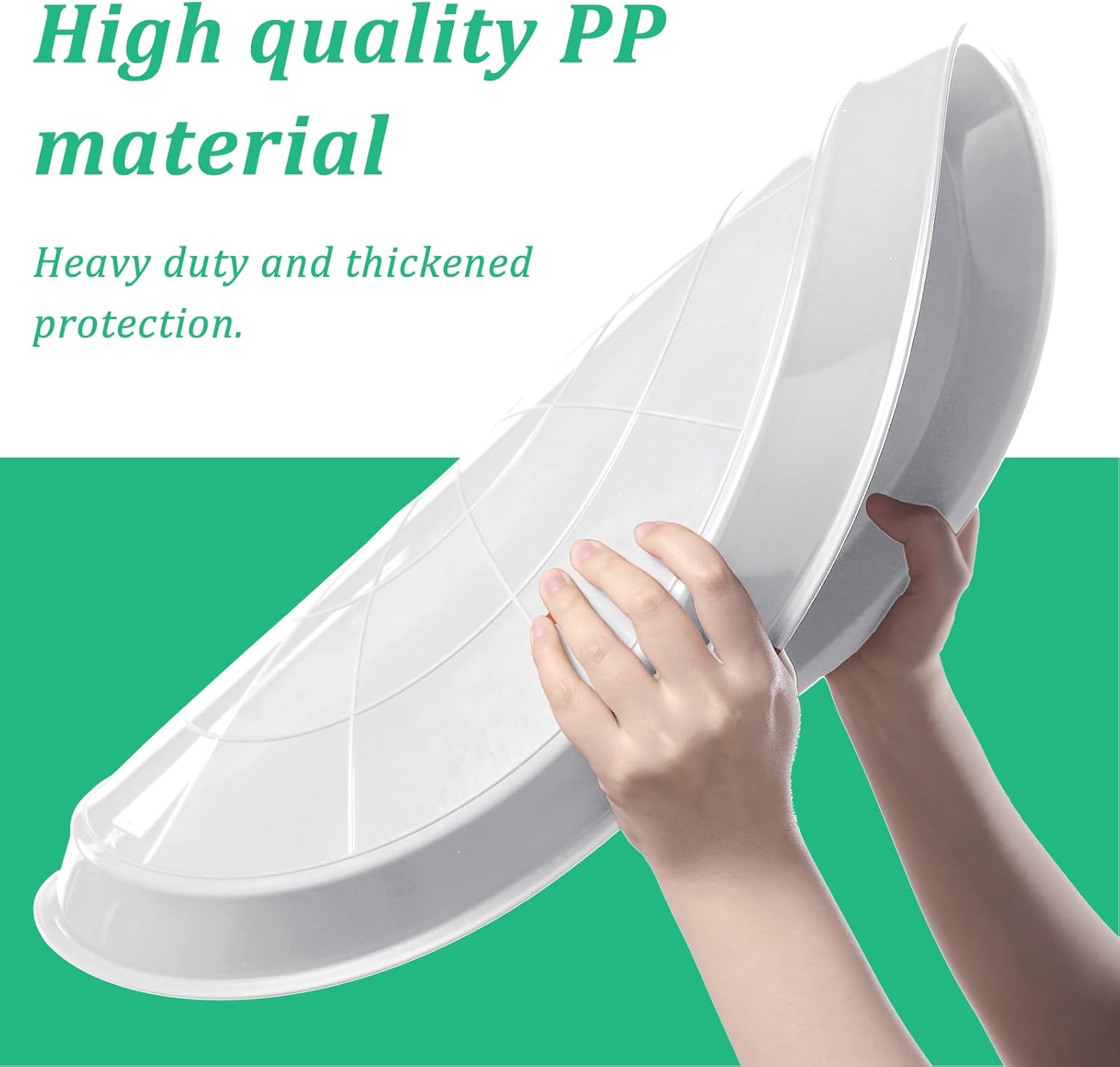 Eccliy 6 Pack Plastic Plant Saucer Heavy Duty Planter Saucers Large Plant Pot Saucers Plastic Water Trays for Indoors and Outdoors Flower Plant Plant Drip (White,25 Inch)