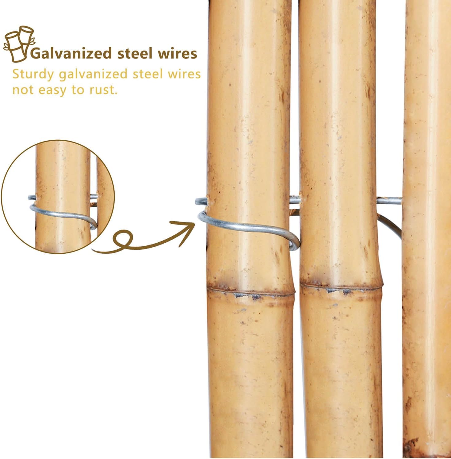 4FT x 6FT Natural Bamboo Fence Roll, Outside Bamboo Privacy Fencing, Natural Privacy Screen Panels for Garden, Outdoor