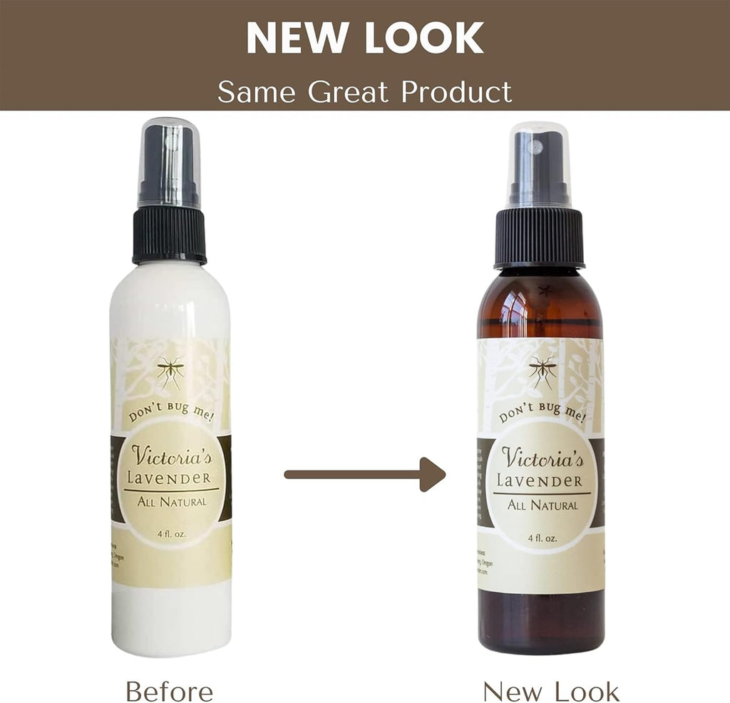 Victoria's Lavender Organic Don’t Bug Me Insect Spray DEET-Free with Lavender Essential Oils & Aloe Vera, Plant-Based Bug Spray for Sensitive Skin, Made in The USA - Outdoor, Hiking, Travel (Two 4oz)