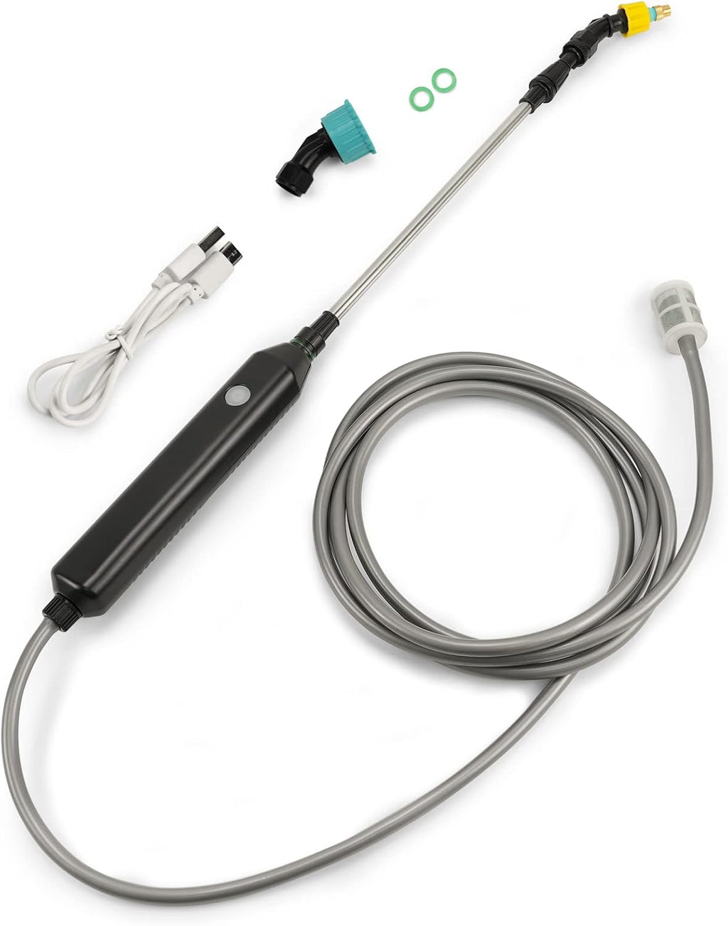 TOOVEM Electric Garden Sprayer, Portable Battery Powered Watering Wand, Rechargeable Plant Spray Mister with Telescopic Wand, 3 Adjustable Nozzles and 10ft Water Hose for Yard Lawn Weeds Plants