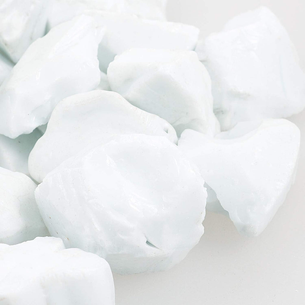 High Luster Reflective Fire Glass Gravel,Fire Gems,Fire Drops,Fire Glass Stones Rocks for Fire Pit Fish Tank Aquarium Garden,1-2cm(3/8''-6/8''),540g/1.19lbs (Porcelain White)