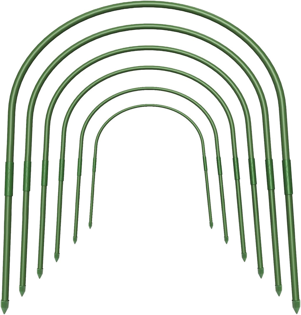 FOTMISHU 6Pcs Garden Hoops, 19.7"x23.6" Greenhouse Hoops Rust-Free Grow Tunnel, Garden Stake with Plastic Coated Plant Supports for Raised Beds Row Cover Garden Fabric