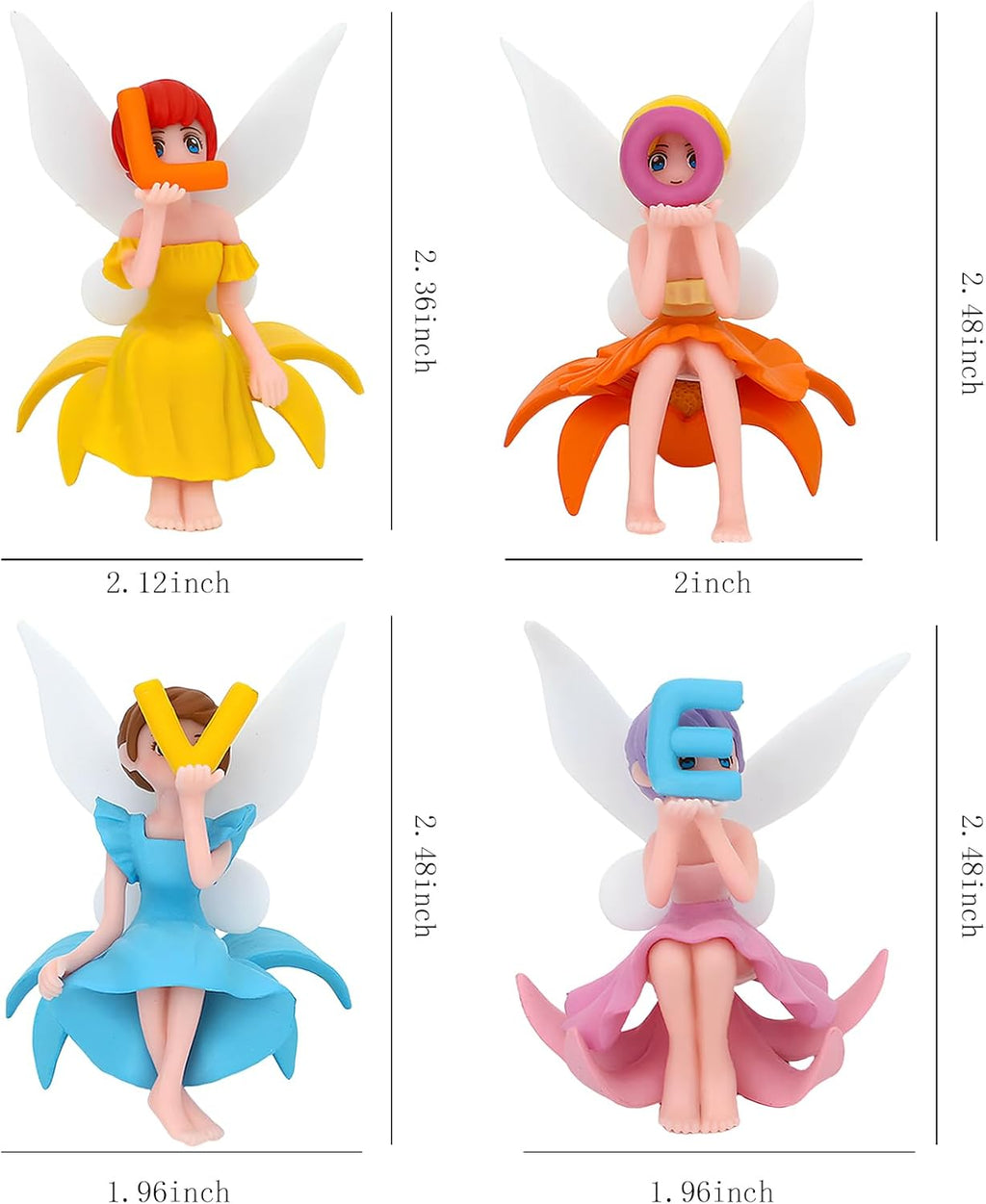 ONEST 6 Pieces Miniature Fairy Garden Accessories Small Fairy Figurines Hand Painted Fairies Figures for Car Decor Garden Flower Pot Birthday Cake Topper