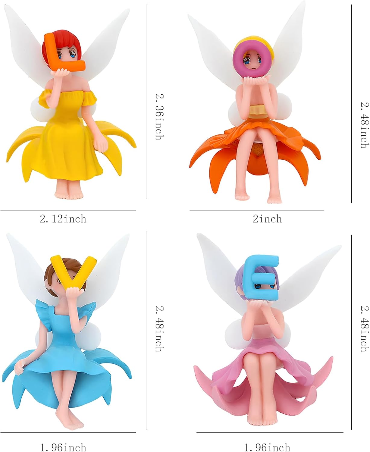 ONEST 6 Pieces Miniature Fairy Garden Accessories Small Fairy Figurines Hand Painted Fairies Figures for Car Decor Garden Flower Pot Birthday Cake Topper