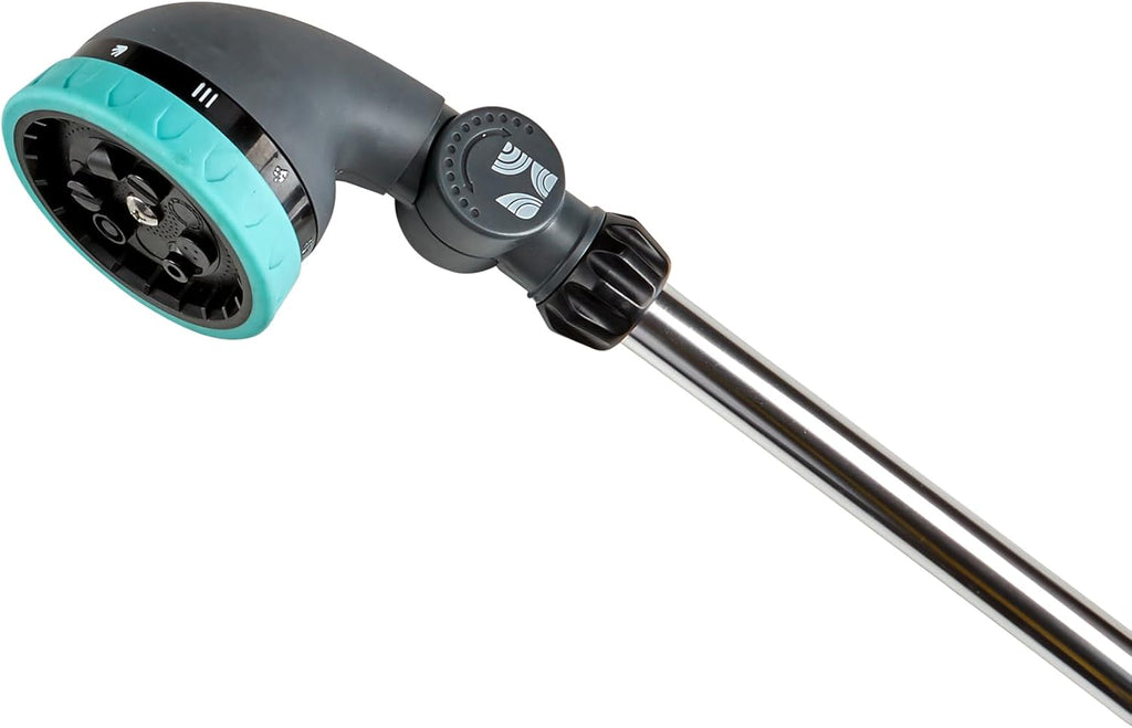 36 Inch Water Hose Wand Featuring 9 Spray Patterns and 180° Pivot Head 600004 with Comfort Grip and Lever Control by New England Garden Tools for Cleaning, Watering Plants & Yards, Washing Cars & Pets
