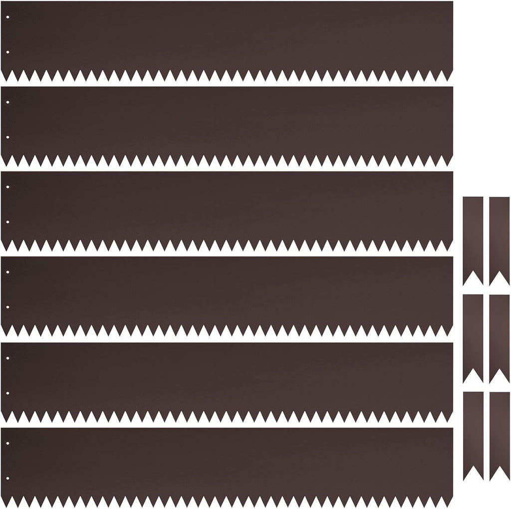 8 Inch Metal Landscape Edging, 6 Pack Heavy Duty Galvanized Steel Garden Edging, Hammer-in Metal Edging for Landscaping for Lawn, Pathway, Yard