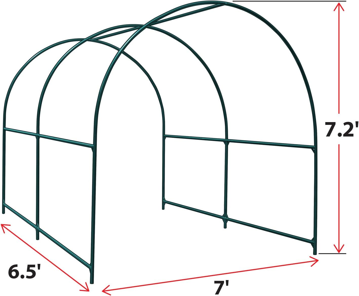 Multi-Size Large Garden Support Arch Frame Climbing Plant Arch Arbor for Flowers/Fruits/Vegetables (6.5ft x 7ft x 7.2ft)