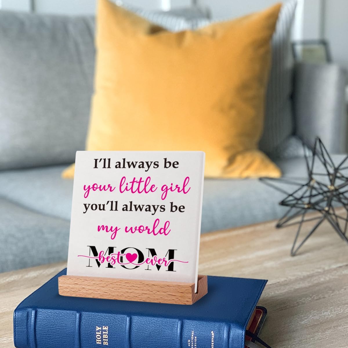 Valentines Day Gifts for Mom from Daughter Son, Mom Birthday Gifts for Mother, Mothers Day Gifts Thank You Mom Gifts for Mother in Law Stepmother Bonus Mom Single Mom, Best Mom Ever Decoration Plaque