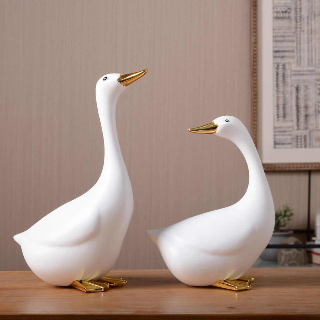 Duck Decor Figurine Animal Statue Gifts Modern Sculpture Ornament Polyresin Arts 9.8 inch